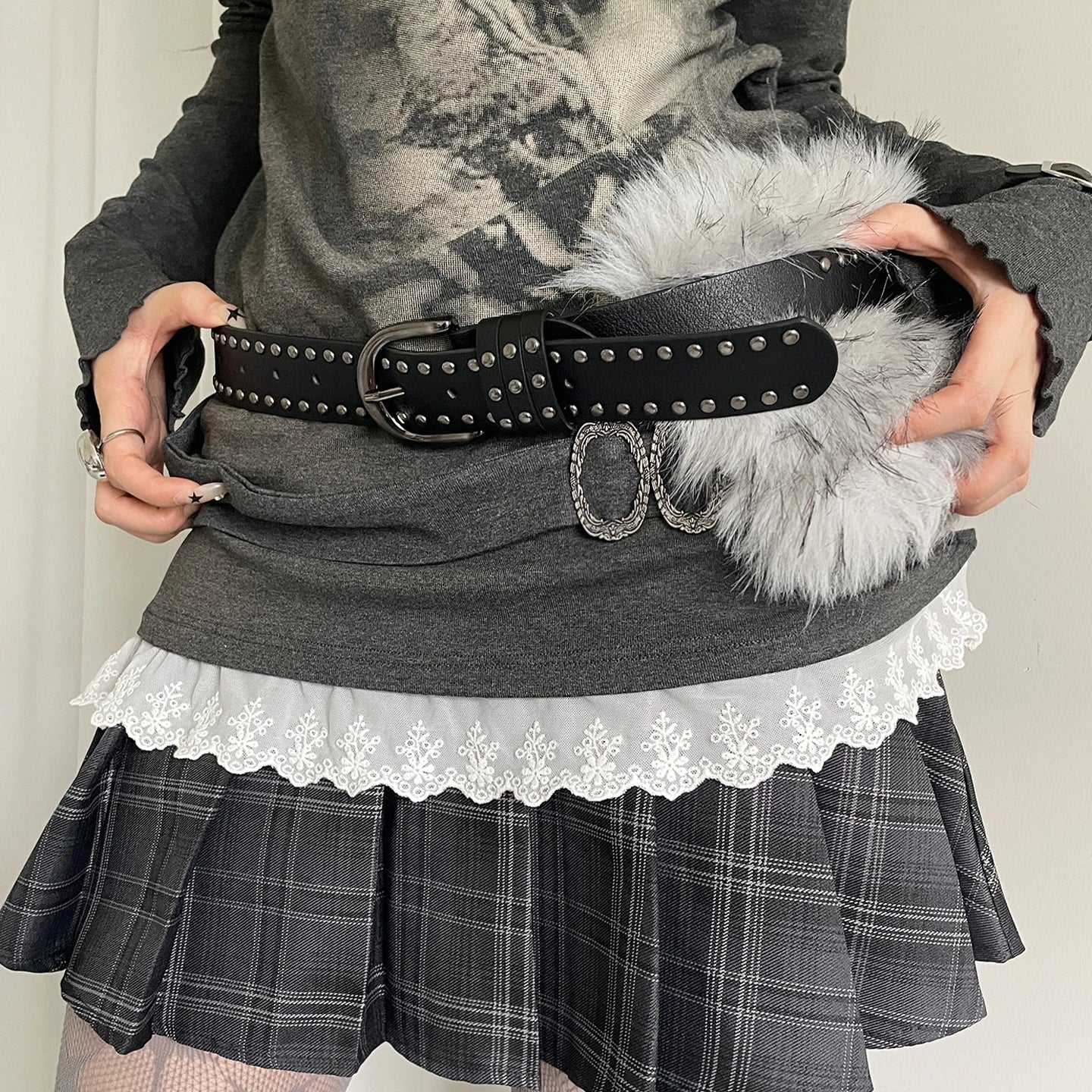 Toxicpop Studded Fur Belt