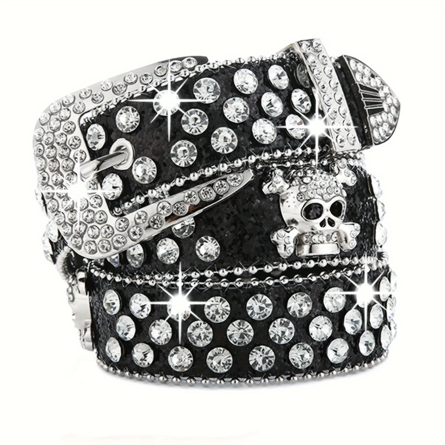 Toxicpop rhinestone skull belt
