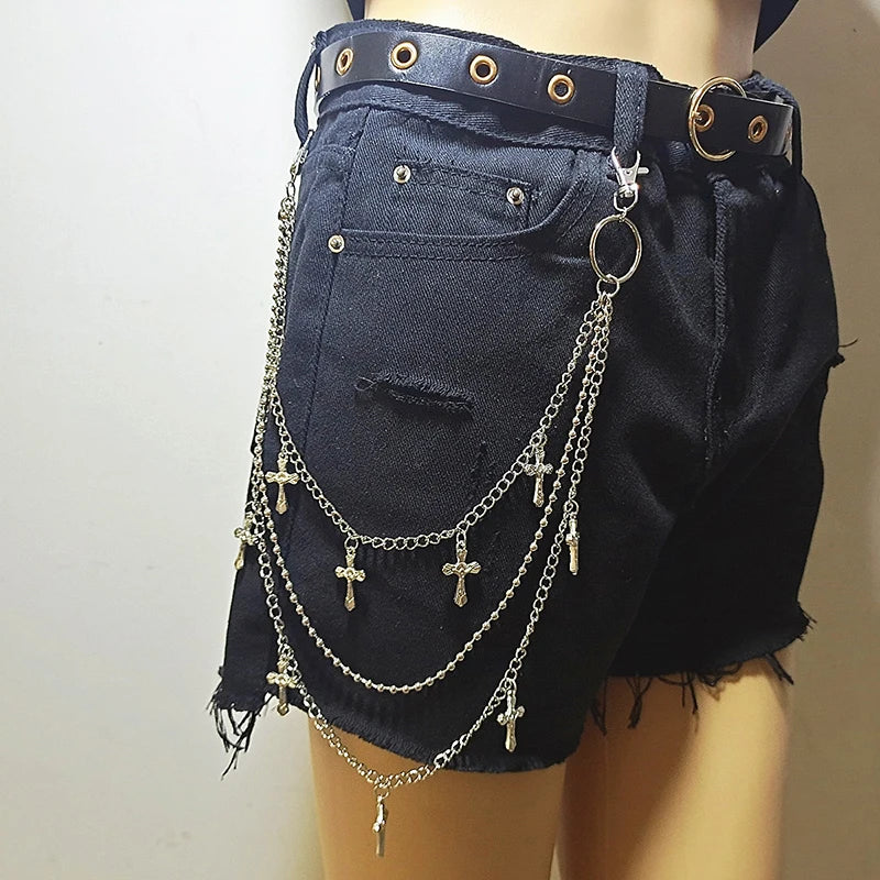 Toxicpop Dangle cross jean chain