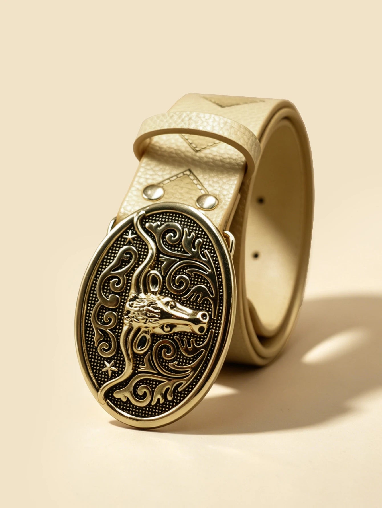 ToxicPop Yellow gold style bull belt