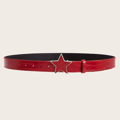 Toxicpop crocodile leather star belt