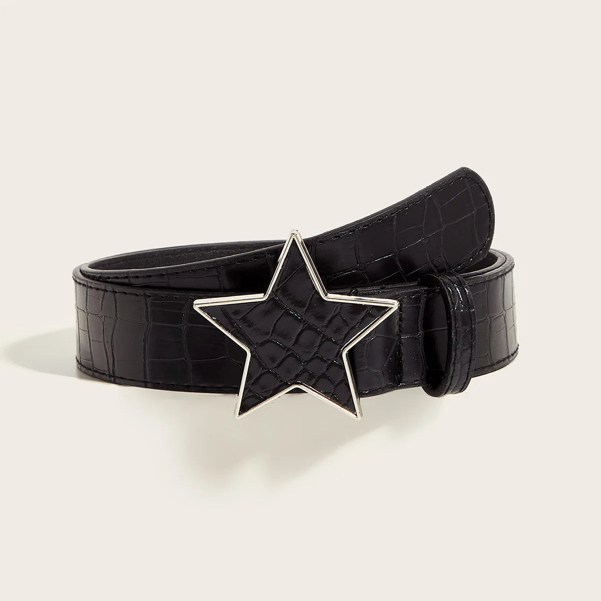 Toxicpop crocodile leather star belt