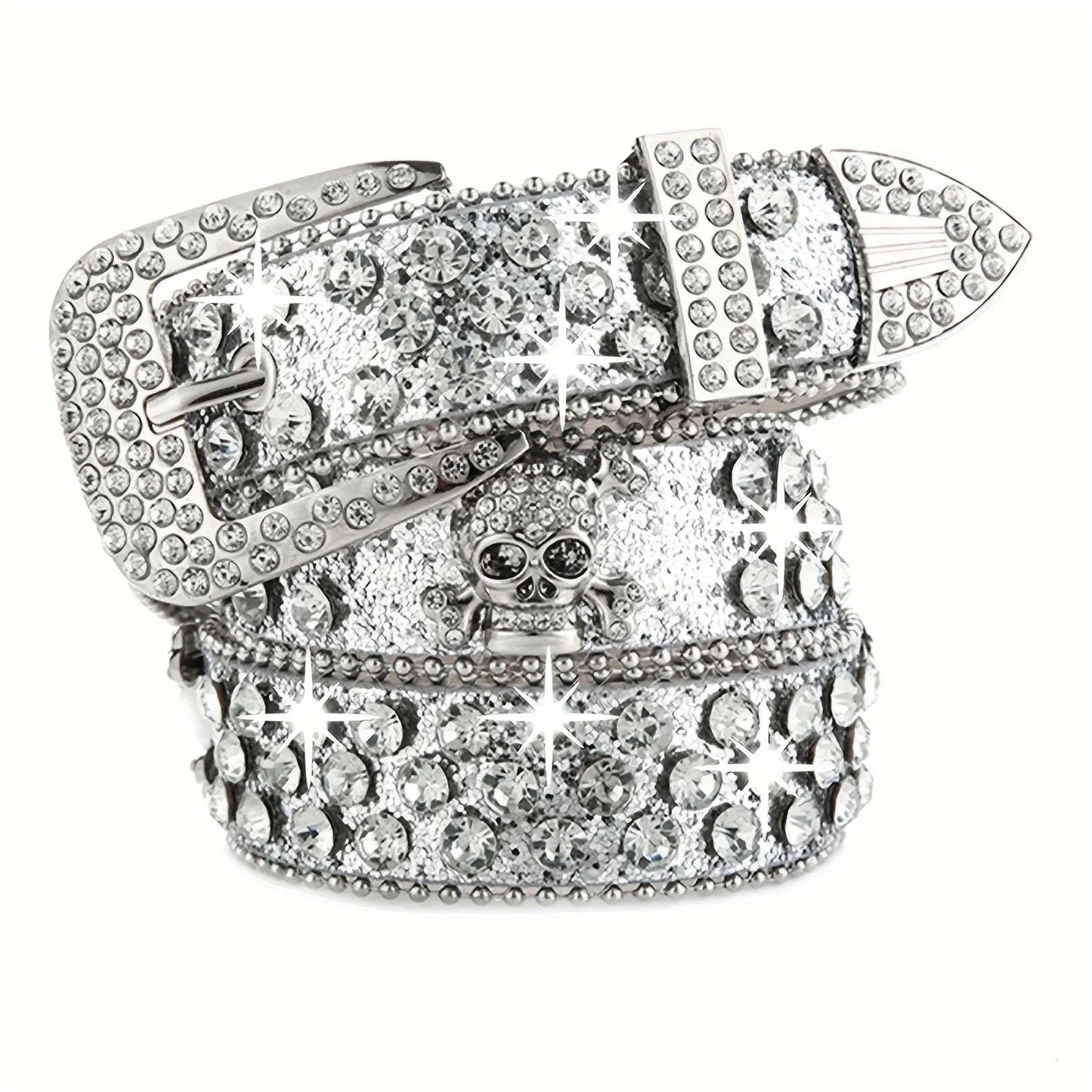 Toxicpop rhinestone skull belt