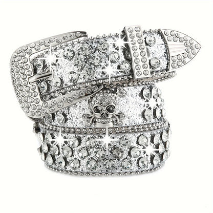 Toxicpop rhinestone skull belt