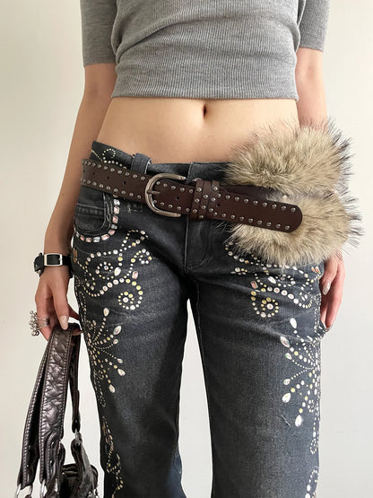 Toxicpop Studded Fur Belt