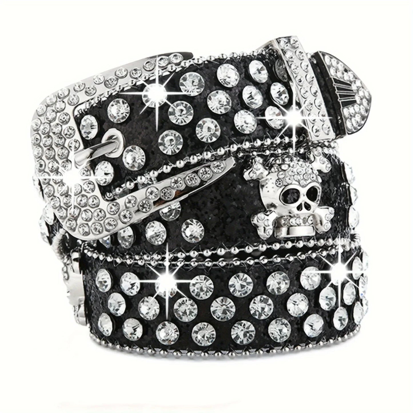 Toxicpop rhinestone skull belt