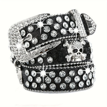 Toxicpop rhinestone skull belt