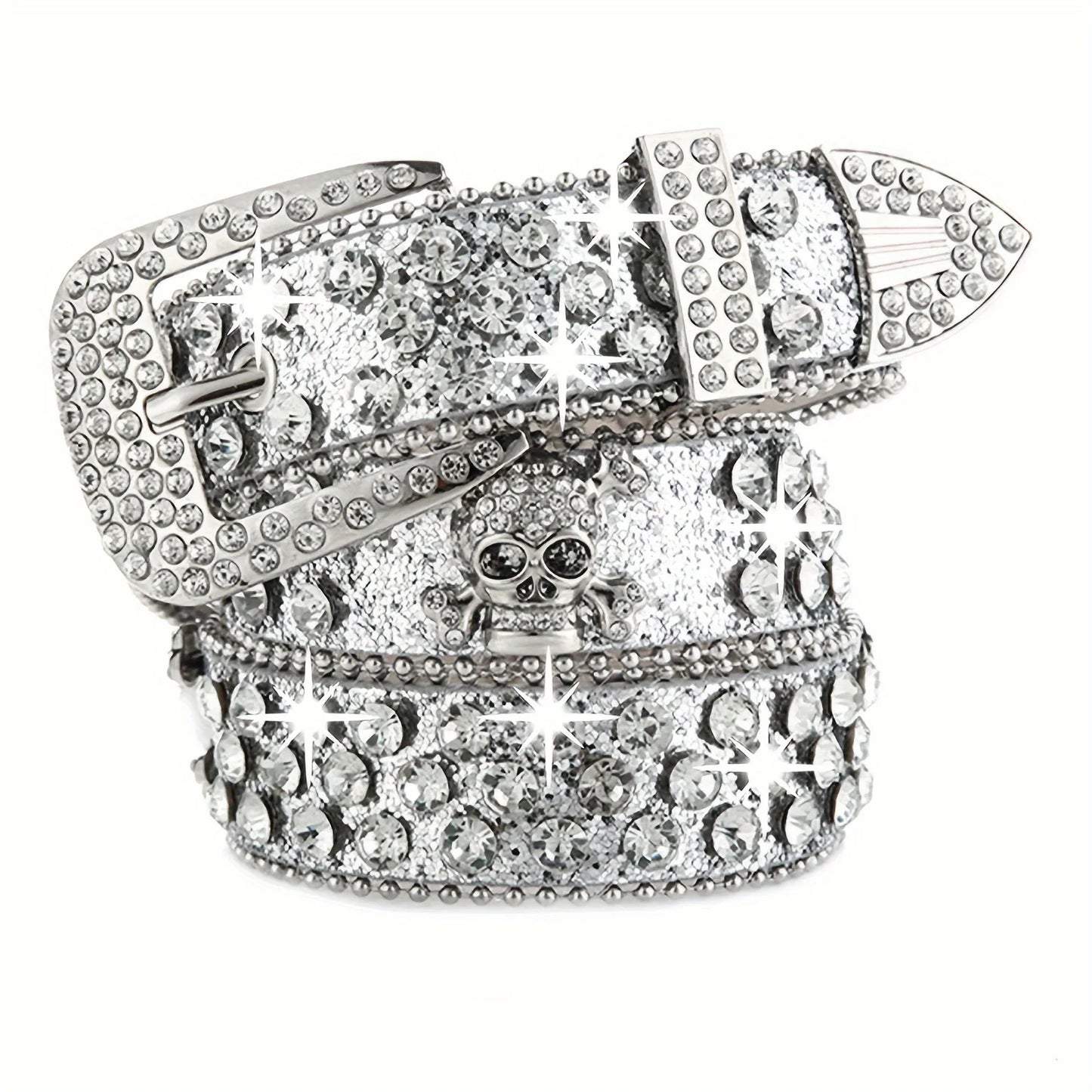 Toxicpop rhinestone skull belt