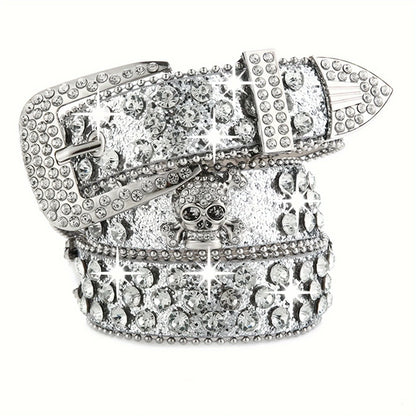 Toxicpop rhinestone skull belt