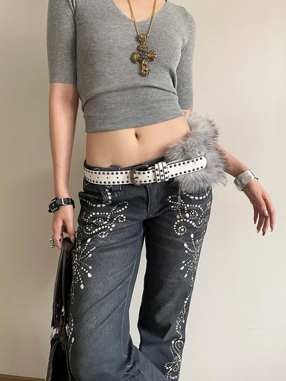 Toxicpop Studded Fur Belt
