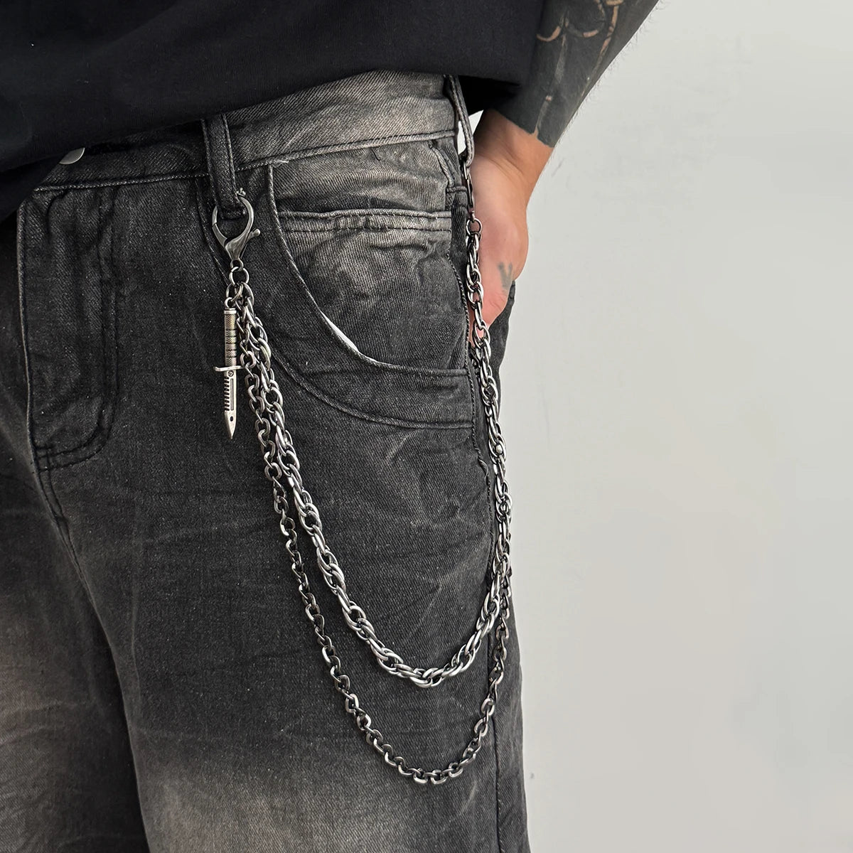 Toxicpop Dagger jean chain
