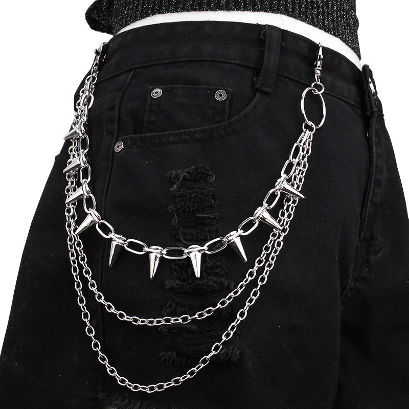Toxicpop Spiked 3 layer jean chain