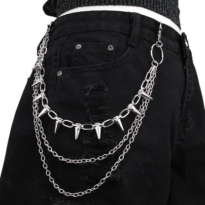 Toxicpop Spiked 3 layer jean chain