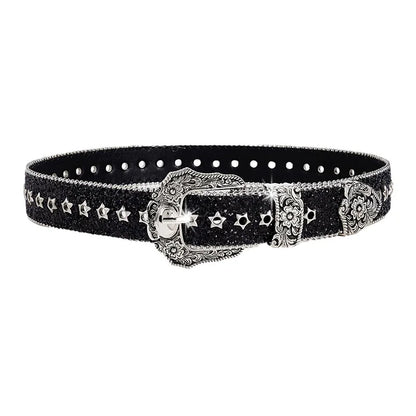 Toxicpop black and silver glitter belt