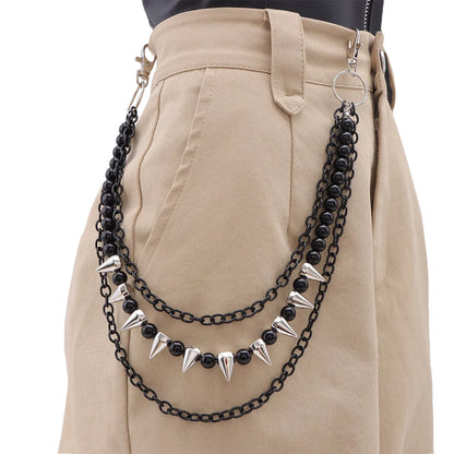 Toxicpop Spiked 3 layer jean chain