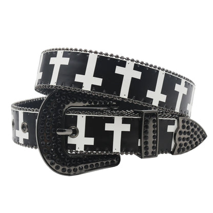 Toxicpop Cross rhinestone style belt