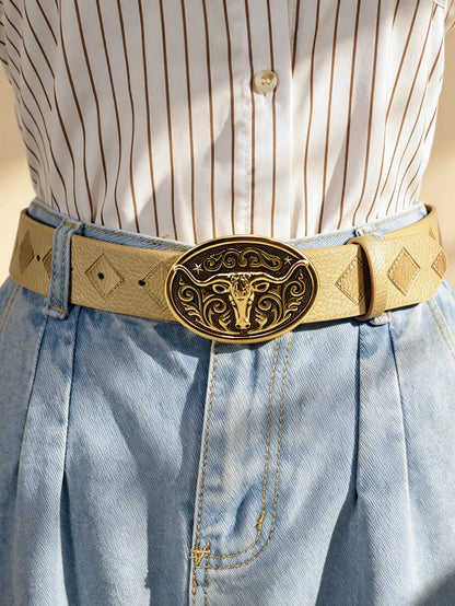 ToxicPop Yellow gold style bull belt