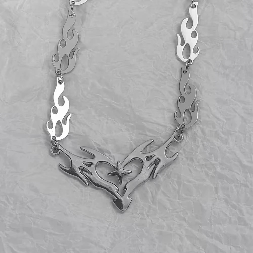 Toxicpop tribal heart choker necklace