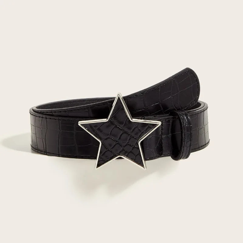 Toxicpop crocodile leather star belt