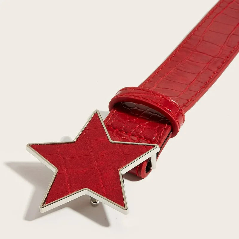 Toxicpop crocodile leather star belt