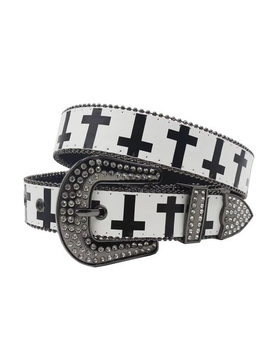 Toxicpop Cross rhinestone style belt