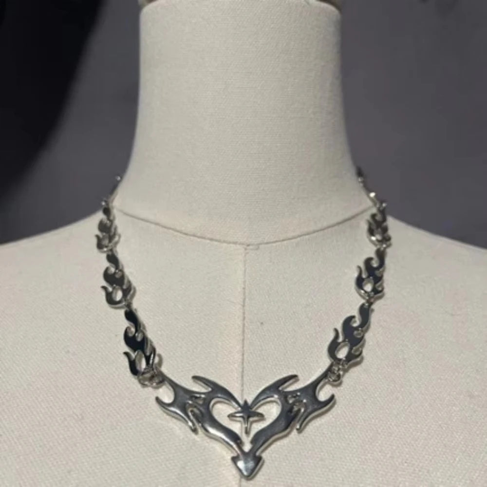Toxicpop tribal heart choker necklace