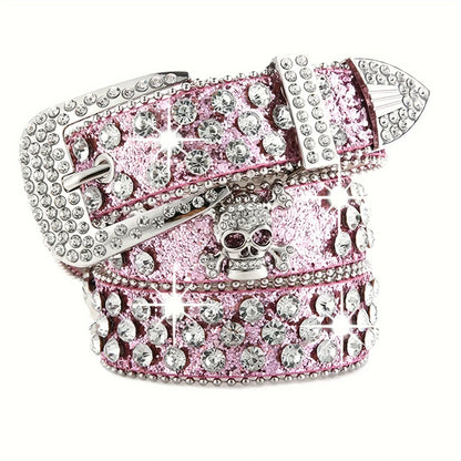 Toxicpop rhinestone skull belt