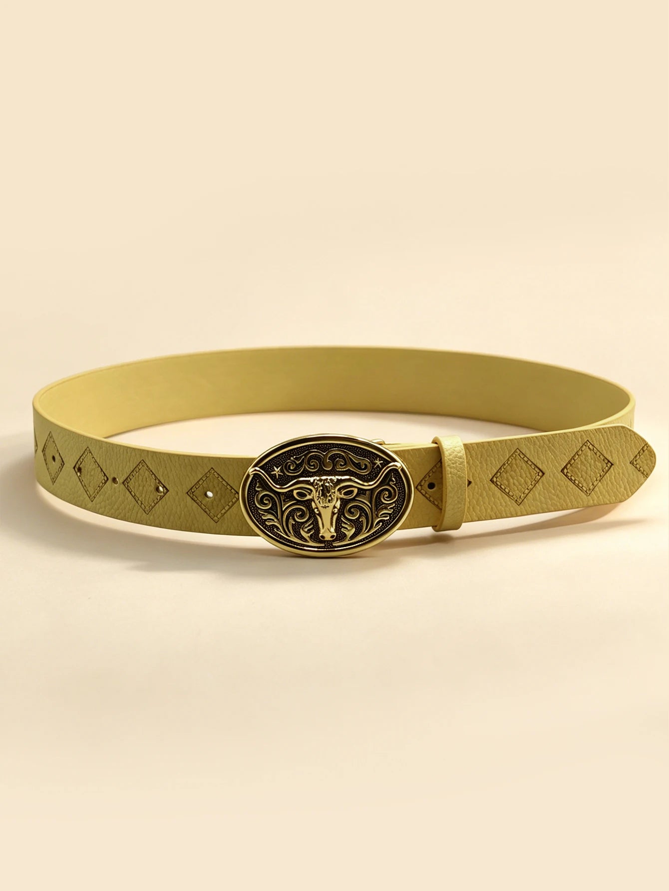 ToxicPop Yellow gold style bull belt