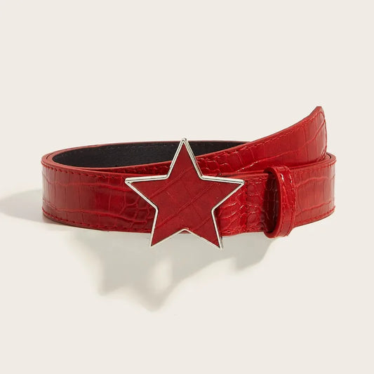Toxicpop crocodile leather star belt
