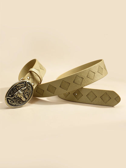 ToxicPop Yellow gold style bull belt