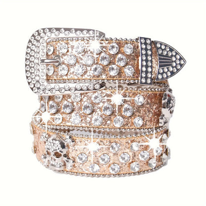 Toxicpop rhinestone skull belt