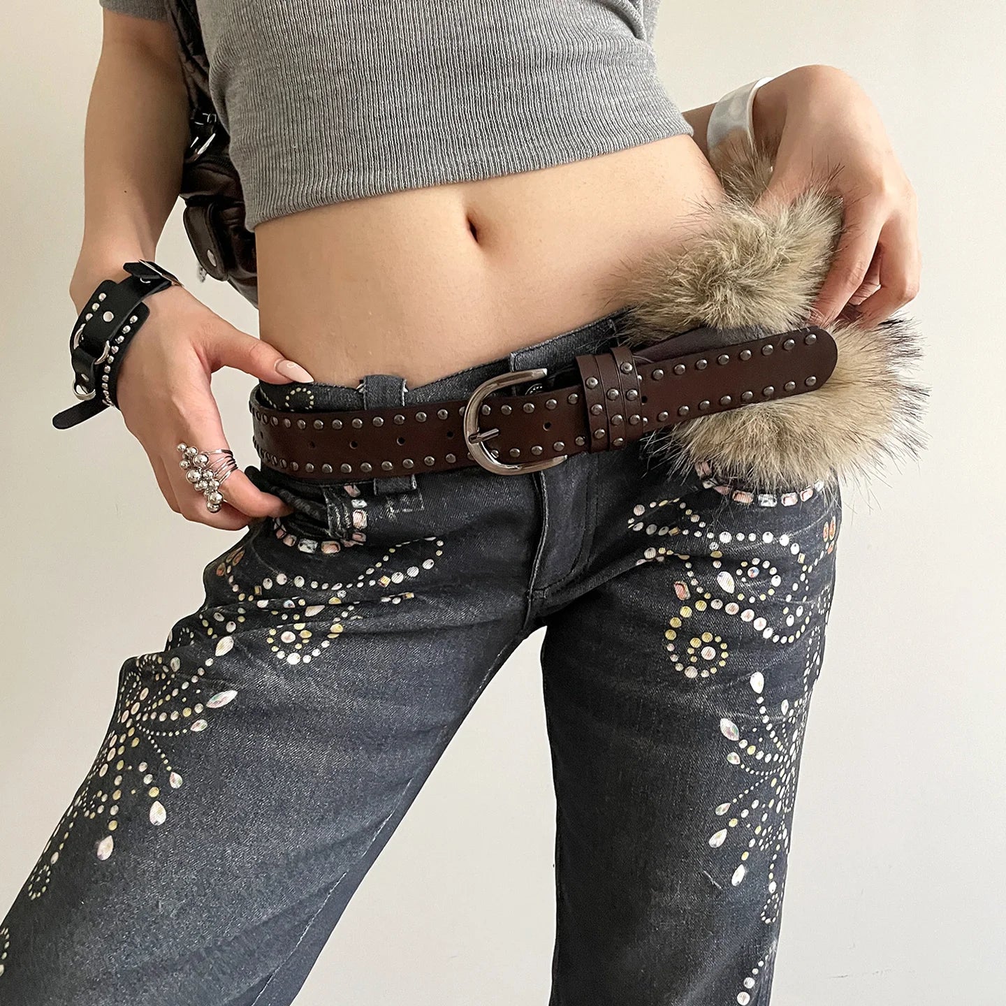 Toxicpop Studded Fur Belt