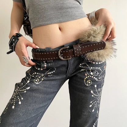 Toxicpop Studded Fur Belt