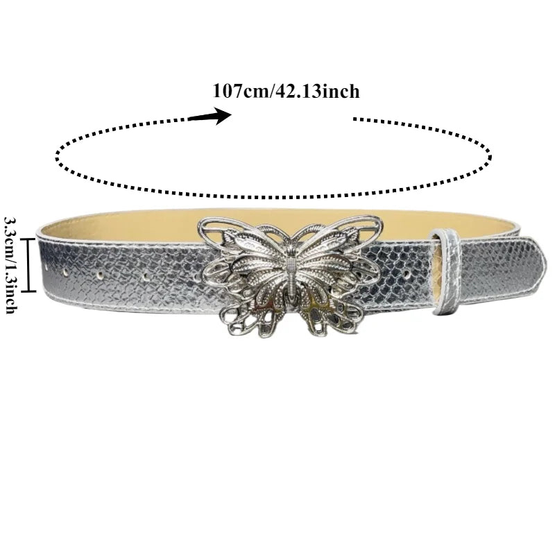 ToxicPop silver on silver butterfly belt