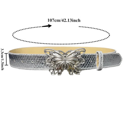 ToxicPop silver on silver butterfly belt