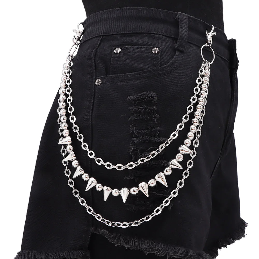 Toxicpop Spiked 3 layer jean chain