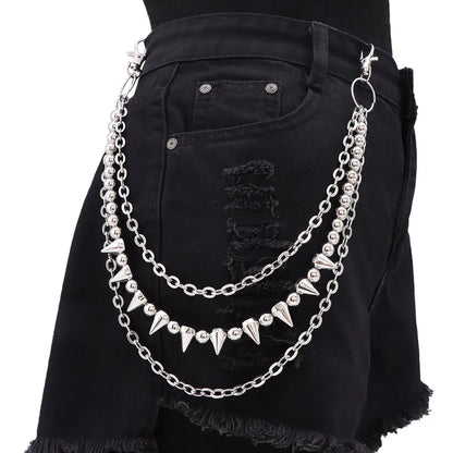 Toxicpop Spiked 3 layer jean chain