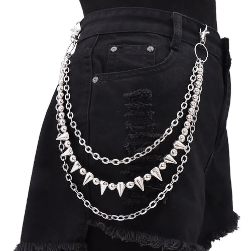 Toxicpop Spiked 3 layer jean chain