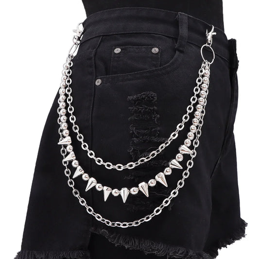 Toxicpop Spiked 3 layer jean chain