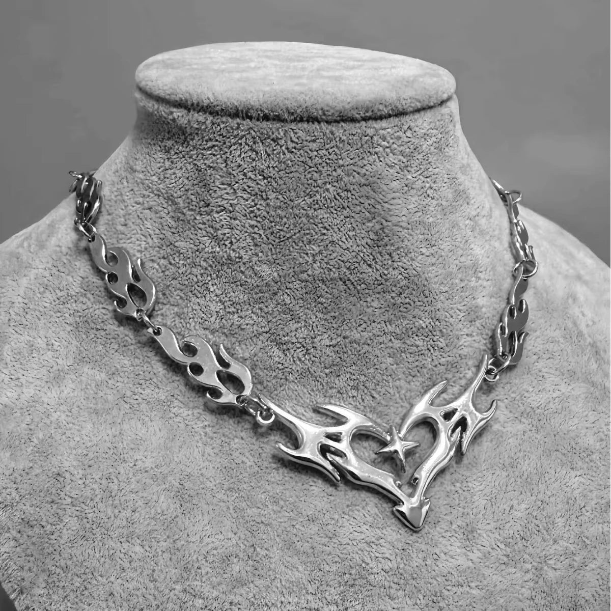 Toxicpop tribal heart choker necklace