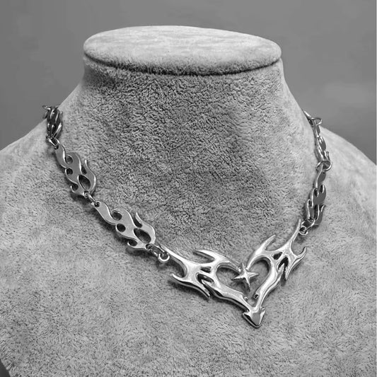 Toxicpop tribal heart choker necklace