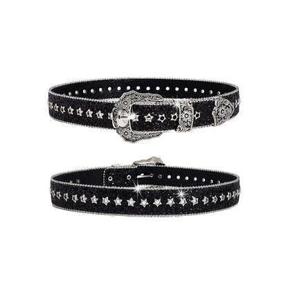 Toxicpop black and silver glitter belt