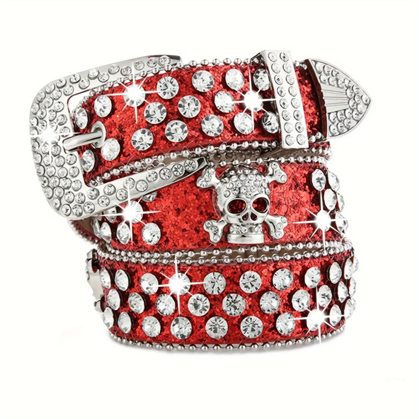 Toxicpop rhinestone skull belt