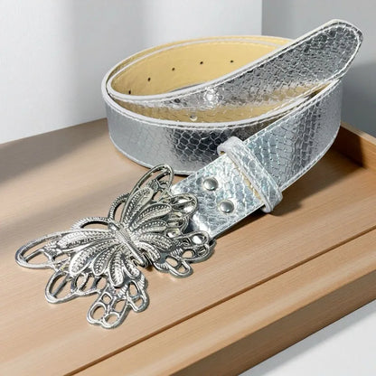 ToxicPop silver on silver butterfly belt