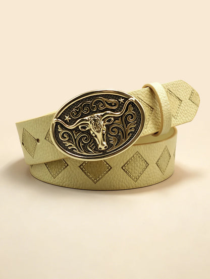 ToxicPop Yellow gold style bull belt