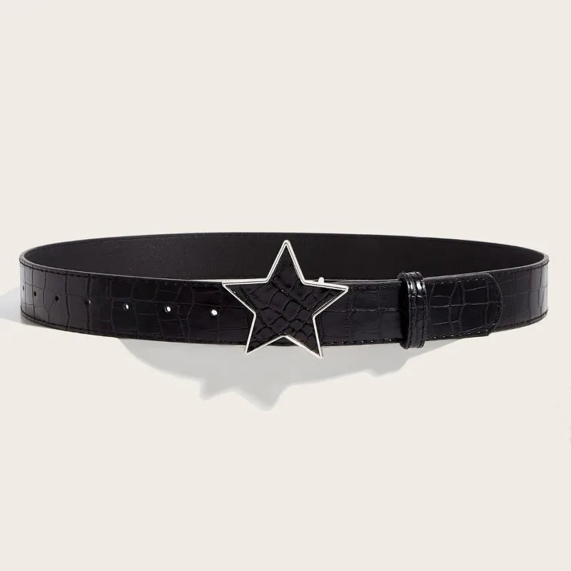 Toxicpop crocodile leather star belt
