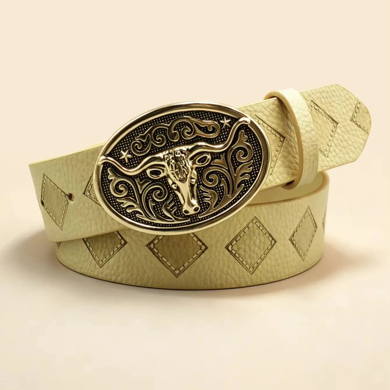 ToxicPop Yellow gold style bull belt