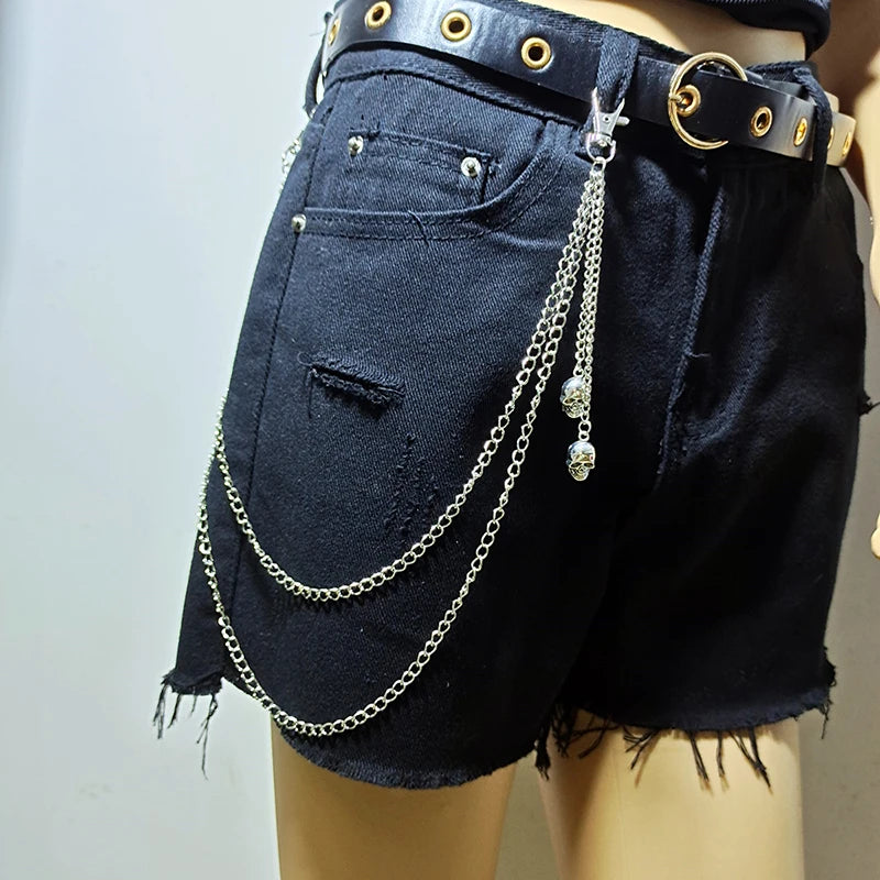 Toxicpop double skull jeans chain