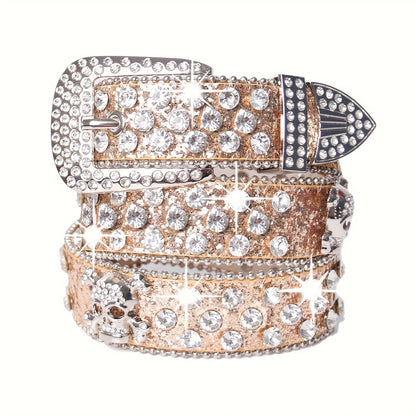 Toxicpop rhinestone skull belt