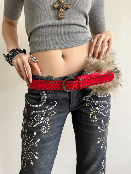 Toxicpop Studded Fur Belt